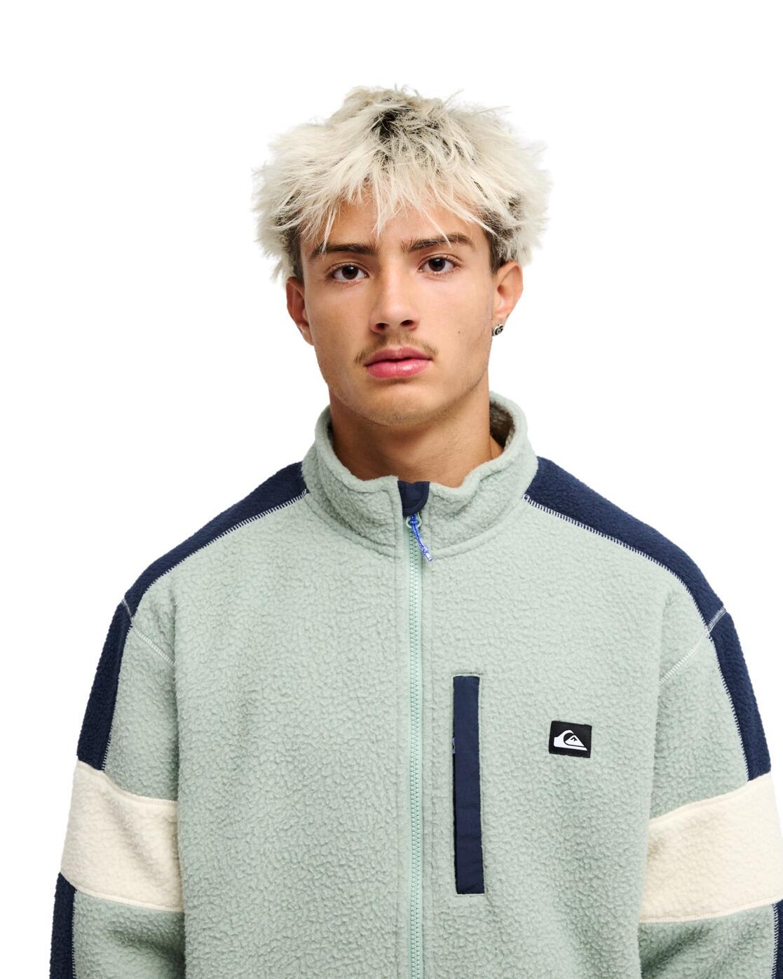 Fleece met Rits CLEAN COAST BLOCK Grün Heren 4/4