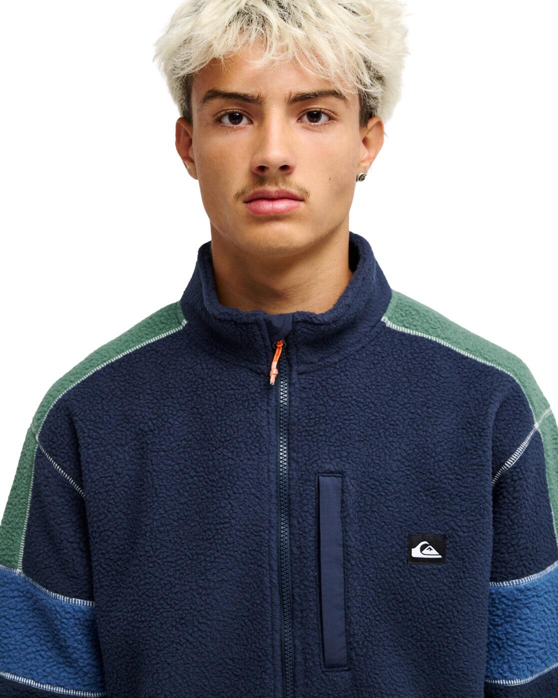 Fleece met Rits CLEAN COAST BLOCK Blau Heren 4/4