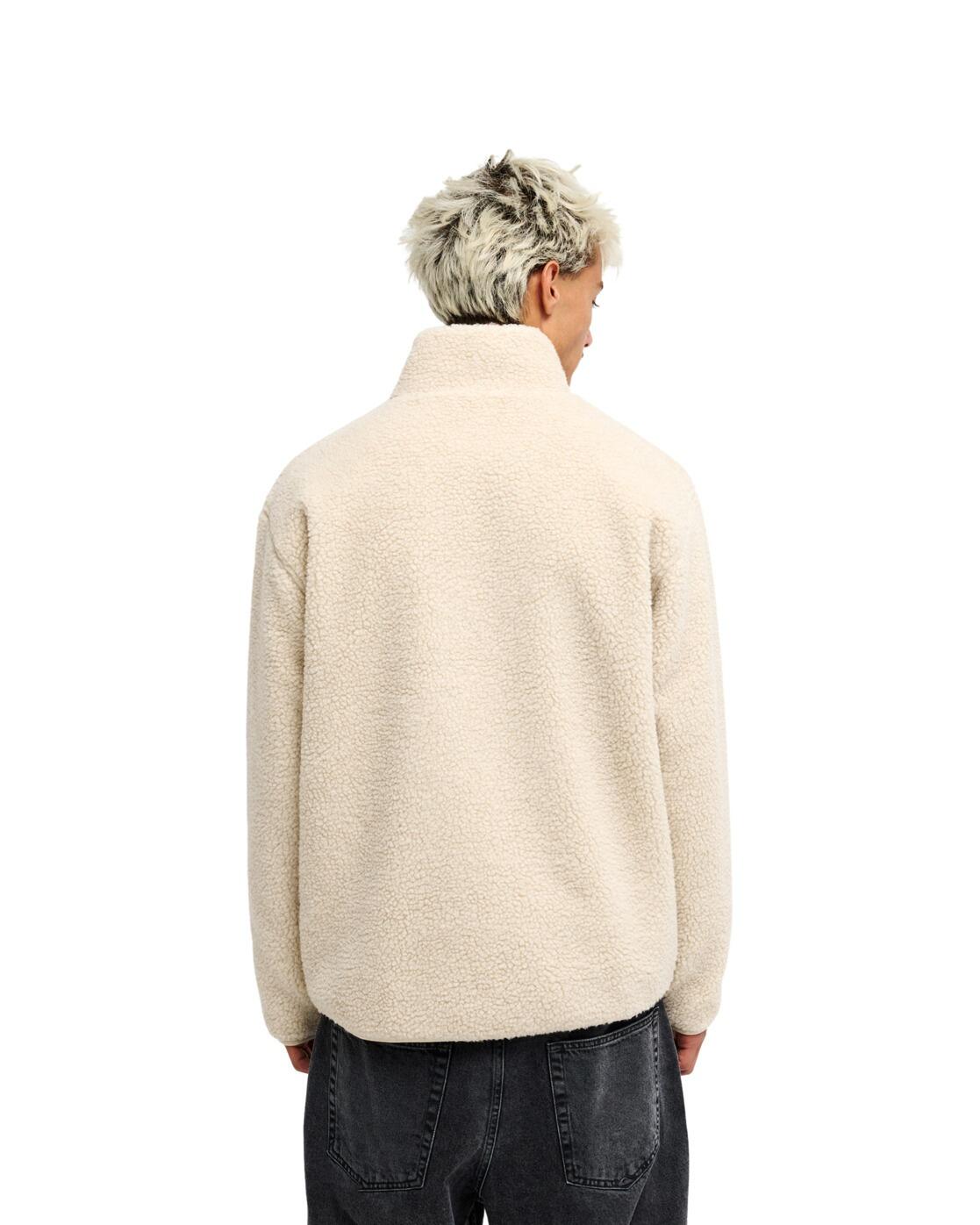 Sherpa Fleece met Rits URBAN STORM REVERSIBLE Beige Heren 2/4