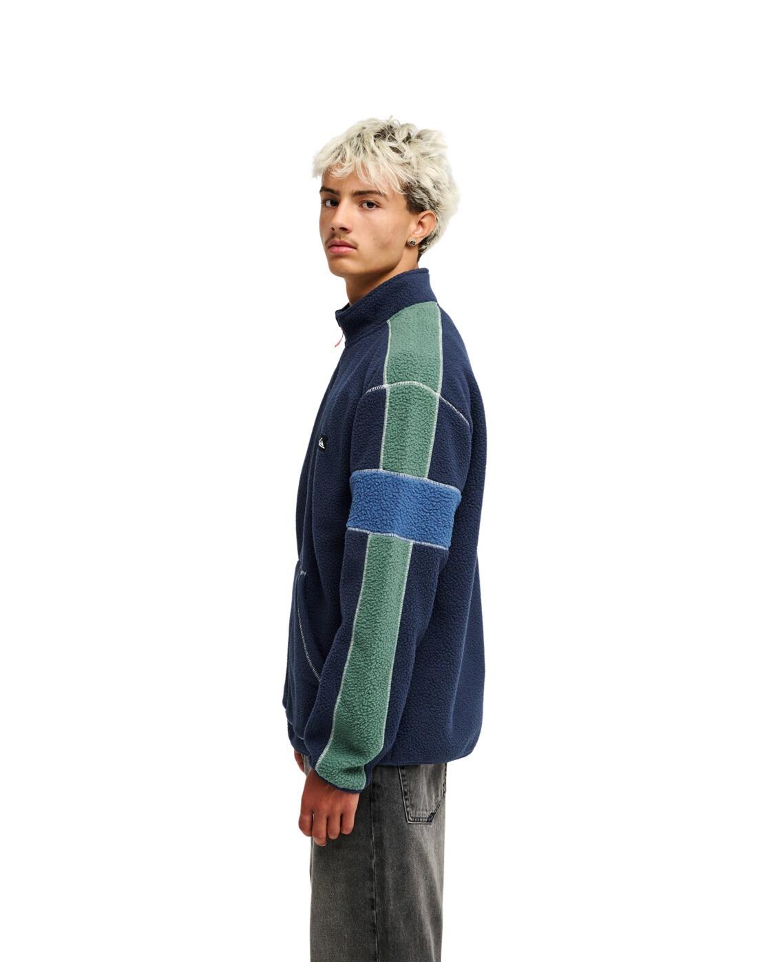 Fleece met Rits CLEAN COAST BLOCK Blau Heren 3/4