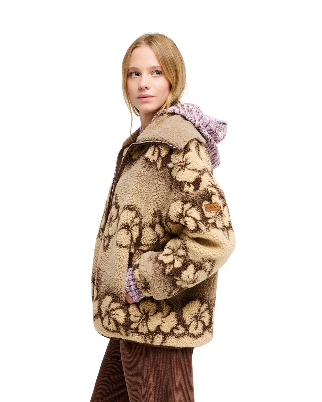Oversize Sherpa-Jacke FEELS LIKE WINTER Beige Dames 3/4
