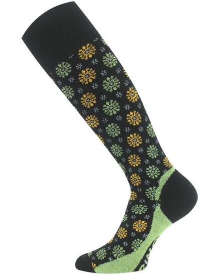 Vélo de route - chaussettes de propreté - laine mérinos, respirant - noir-vert