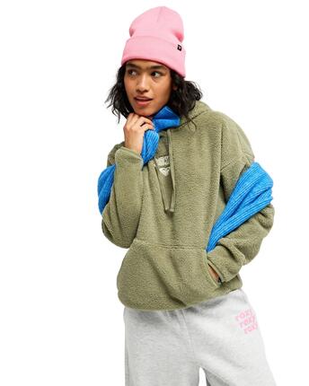 Sweat à capuche en sherpa COOL CALLING Blanc Femme