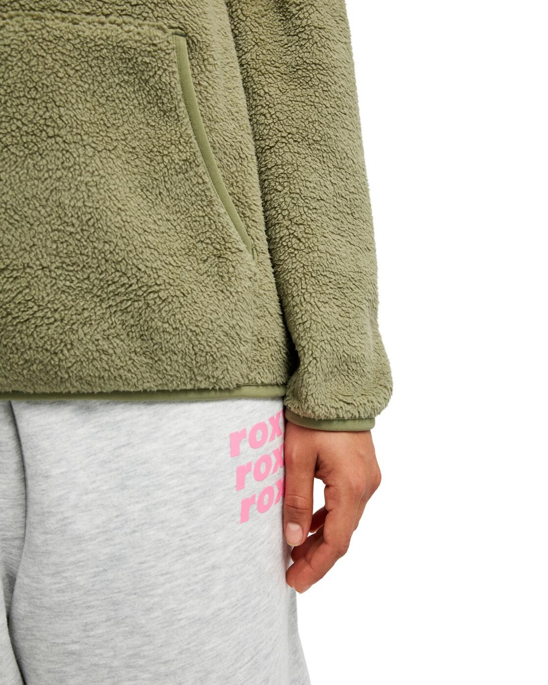 Sudadera de sherpa con capucha COOL CALLING Verde Mujer 4/4