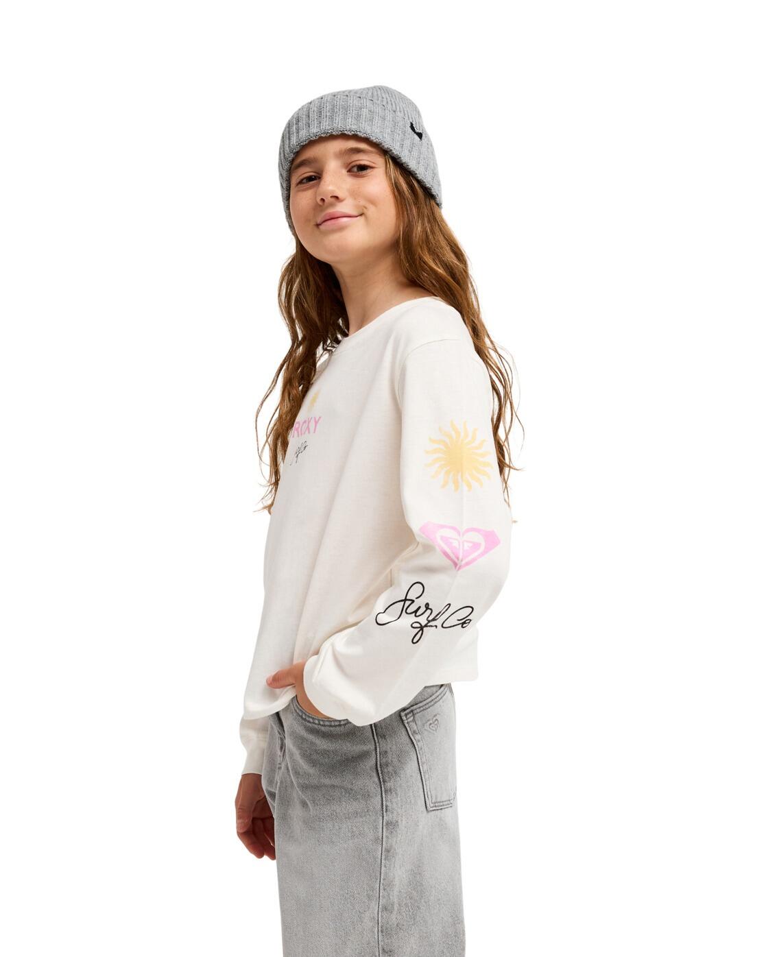 T-shirt manches longues ORCHIDREGULAR Blanc Fille 3/4