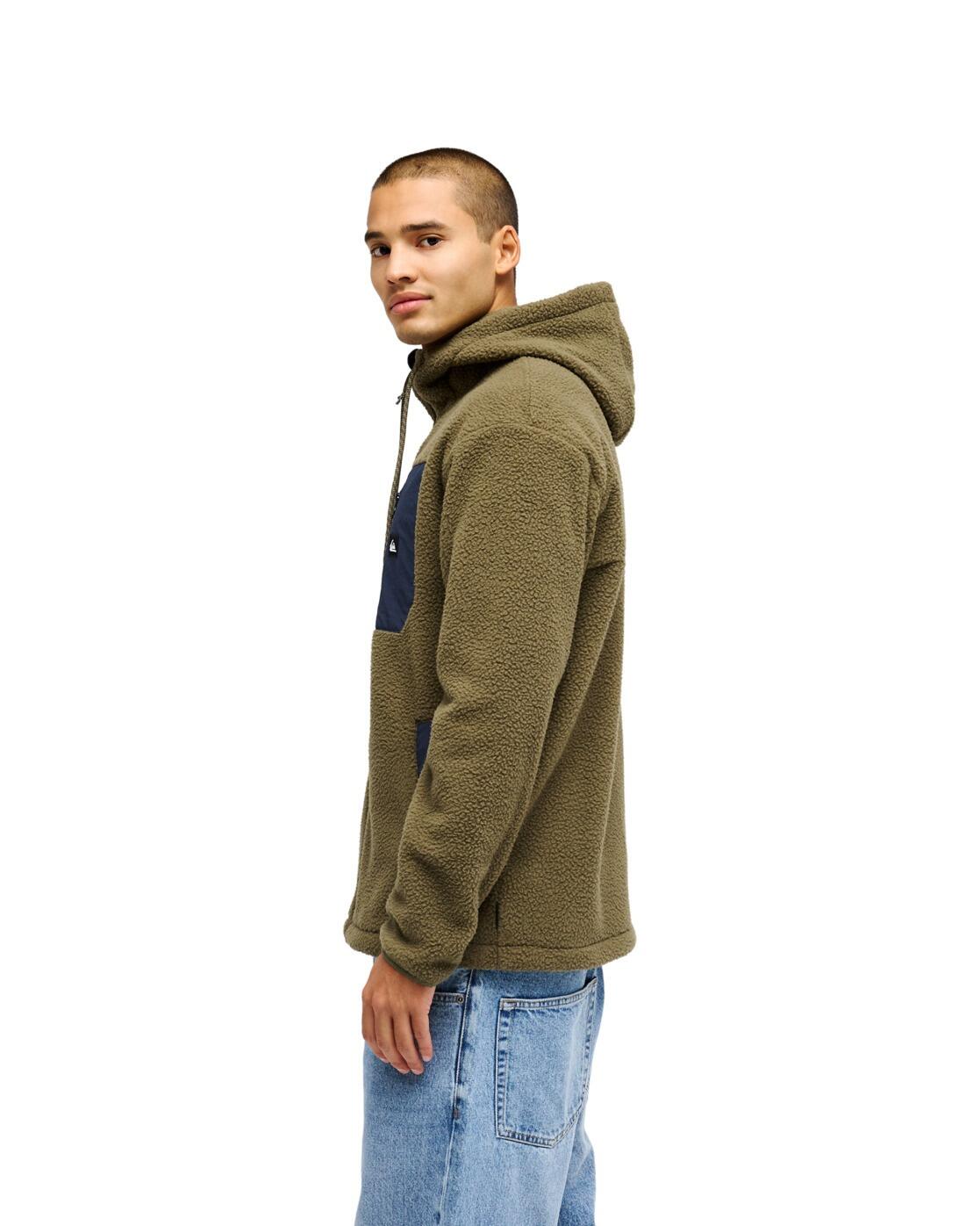 Brauner Fleece-Hoodie mit Reißverschluss CLEAN COAST HOOD Grün Herren 2/4