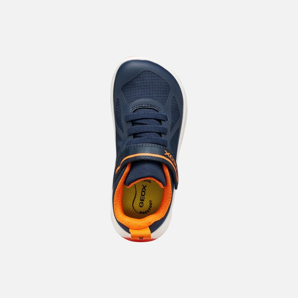 Baskets Garçon J FOOT-RUN BOY Bleu Marine/Orange 7/7