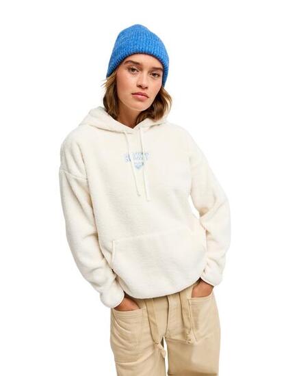 Sweat à capuche en sherpa COOL CALLING Blanc Femme