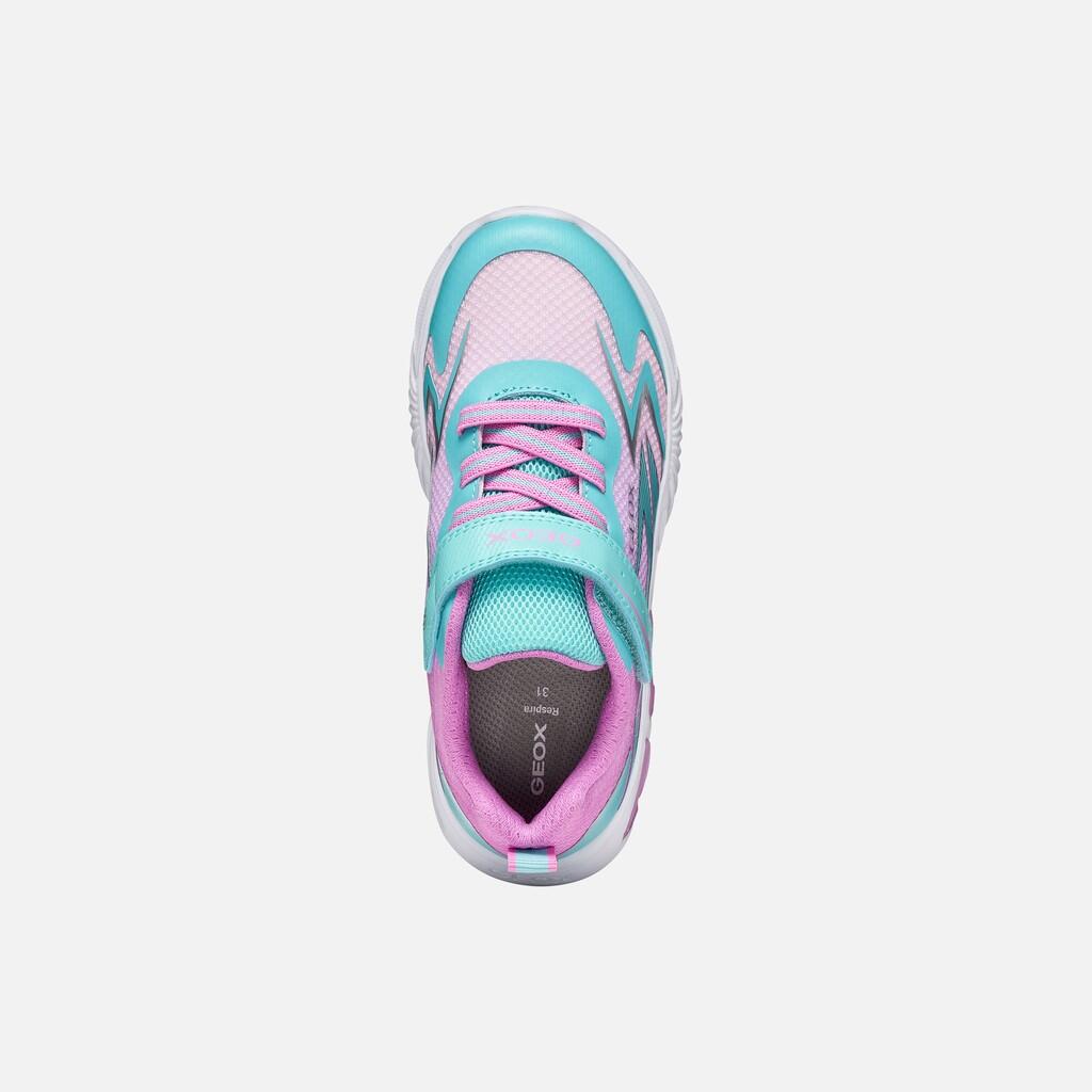 Baskets Fille J ASSISTER GIRL Bleu Clair/Rose 6/7