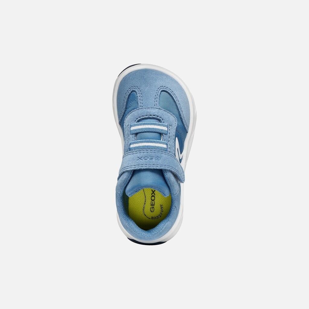Baskets Bébé Garçon B FOOT-RUN BOY Bleu Ciel Foncé/Blanc 7/7