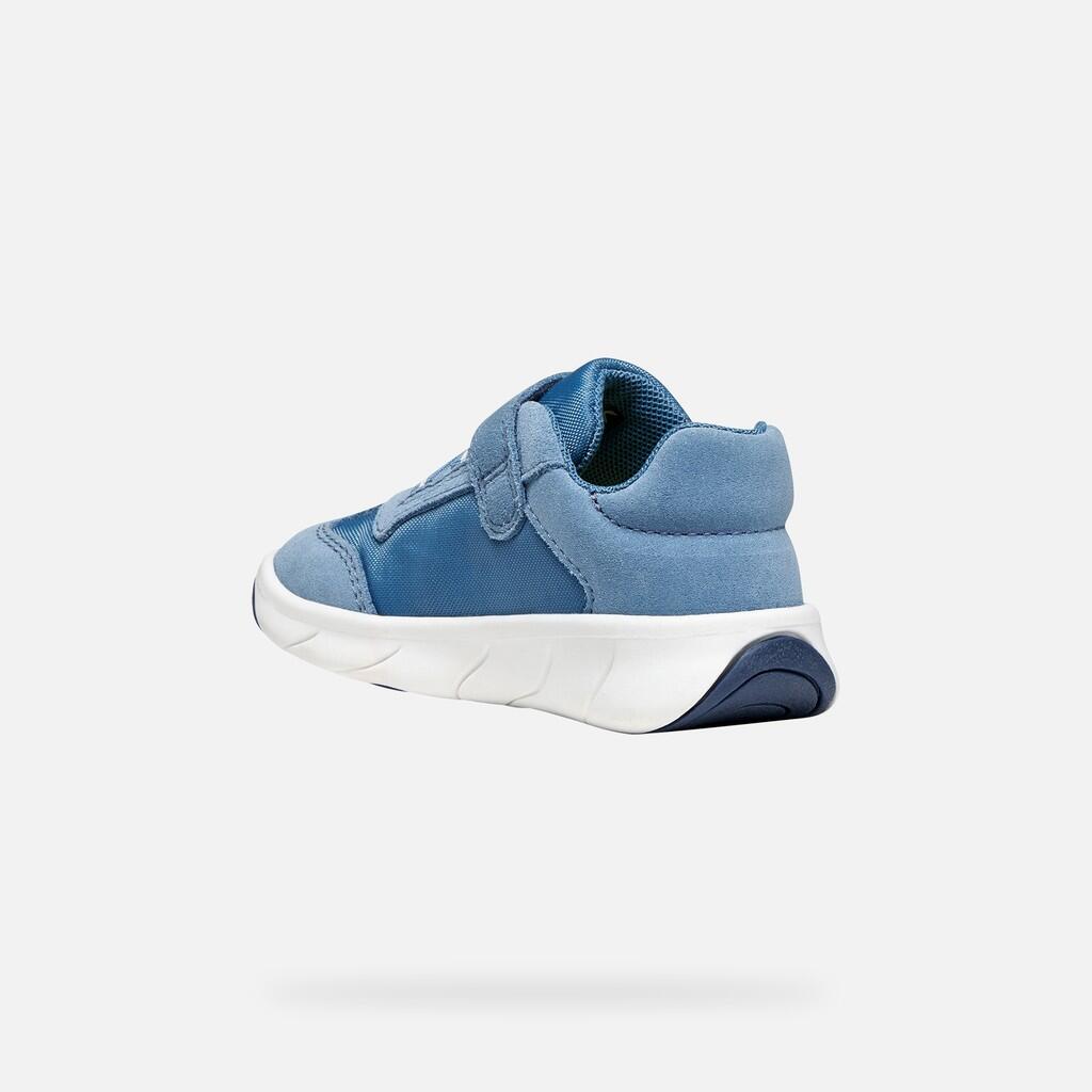 Baskets Bébé Garçon B FOOT-RUN BOY Bleu Ciel Foncé/Blanc 5/7