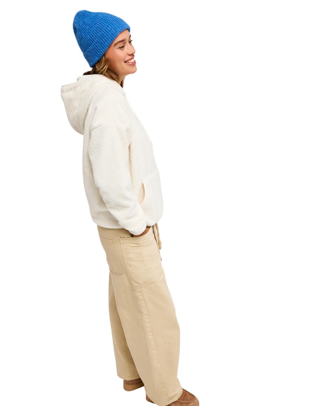 Sudadera de sherpa con capucha COOL CALLING Blanco Mujer 3/4