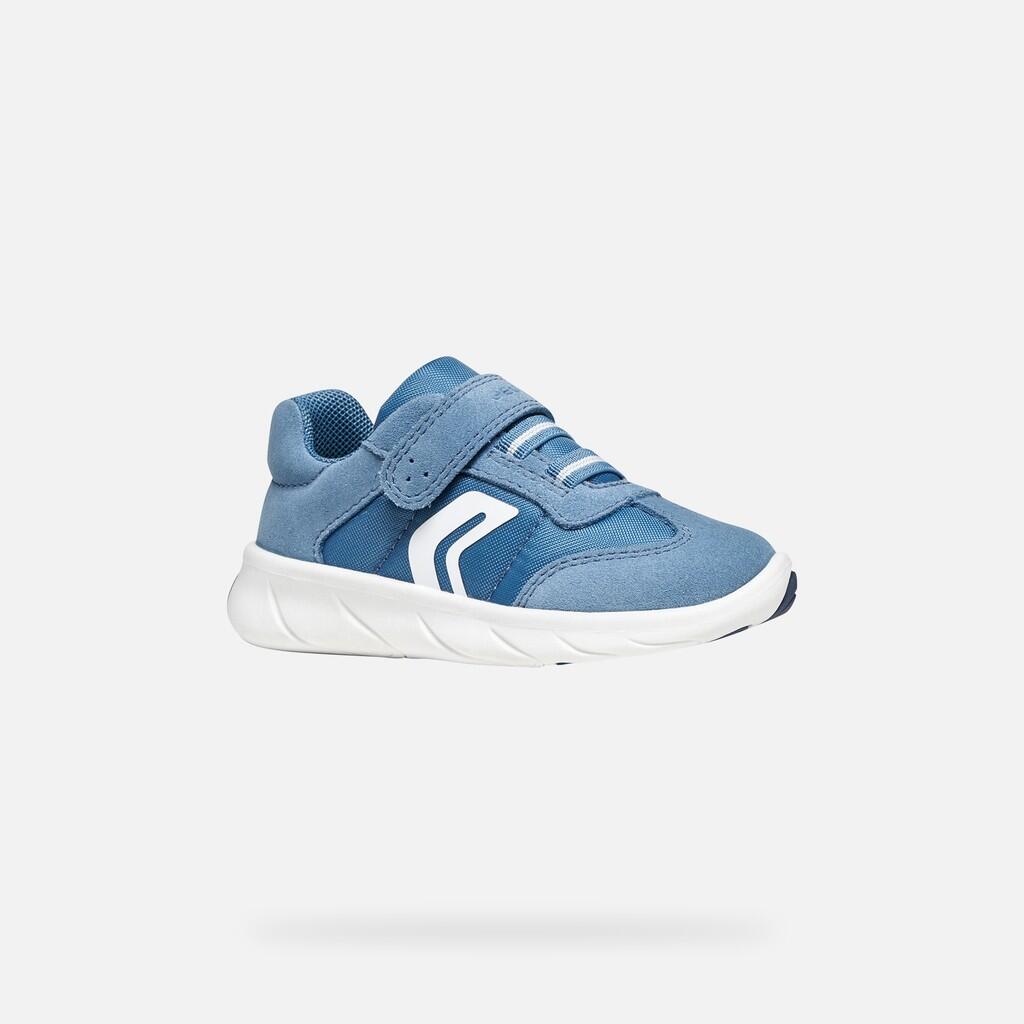 Baskets Bébé Garçon B FOOT-RUN BOY Bleu Ciel Foncé/Blanc 4/7