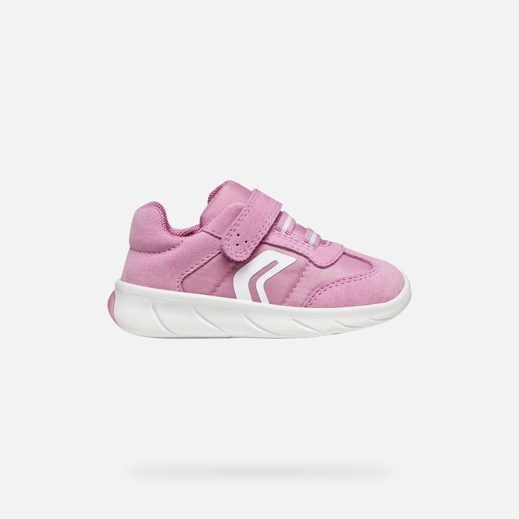 Baskets Bébé Fille FOOT-RUN BABY GIRL Rose Foncé/Blanc 2/7