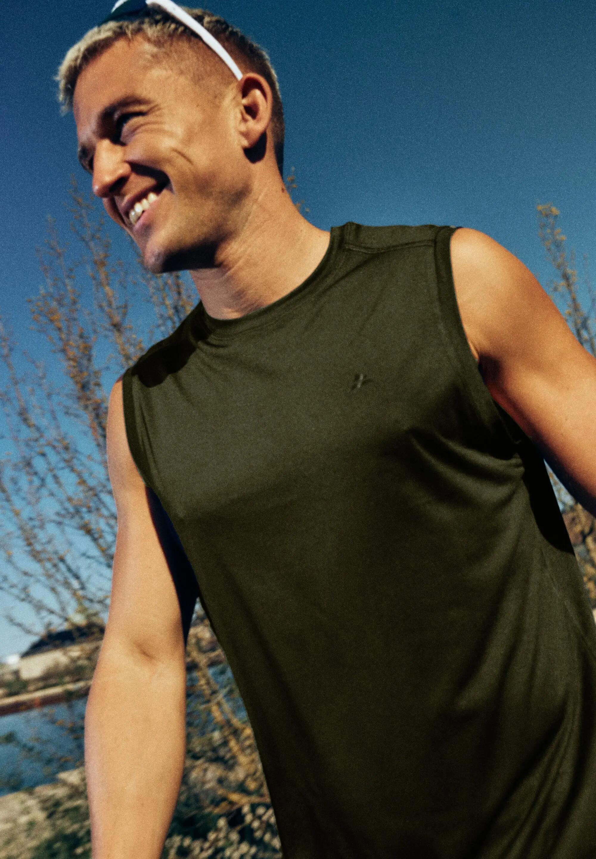 Canotta da running in mesh leggero uomo poliestere riciclato Polygiene 5/5