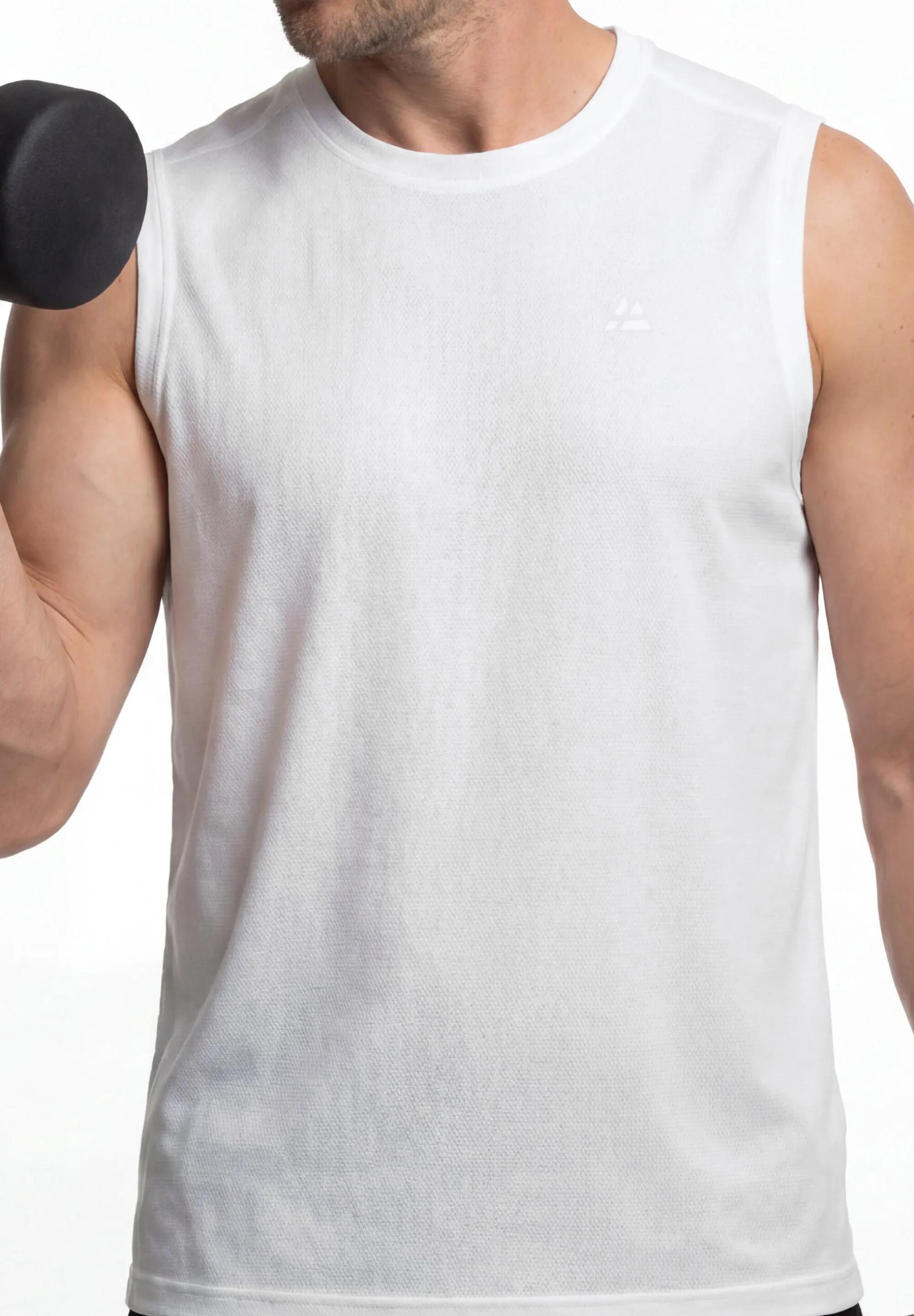 Heren lichtgewicht mesh hardloop tanktop gerecycled polyester Polygiene 4/5