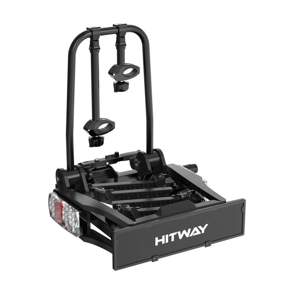 Suporte de bicicletas para engate 2 bicicletas 60 kg dobrável com LED 6/8