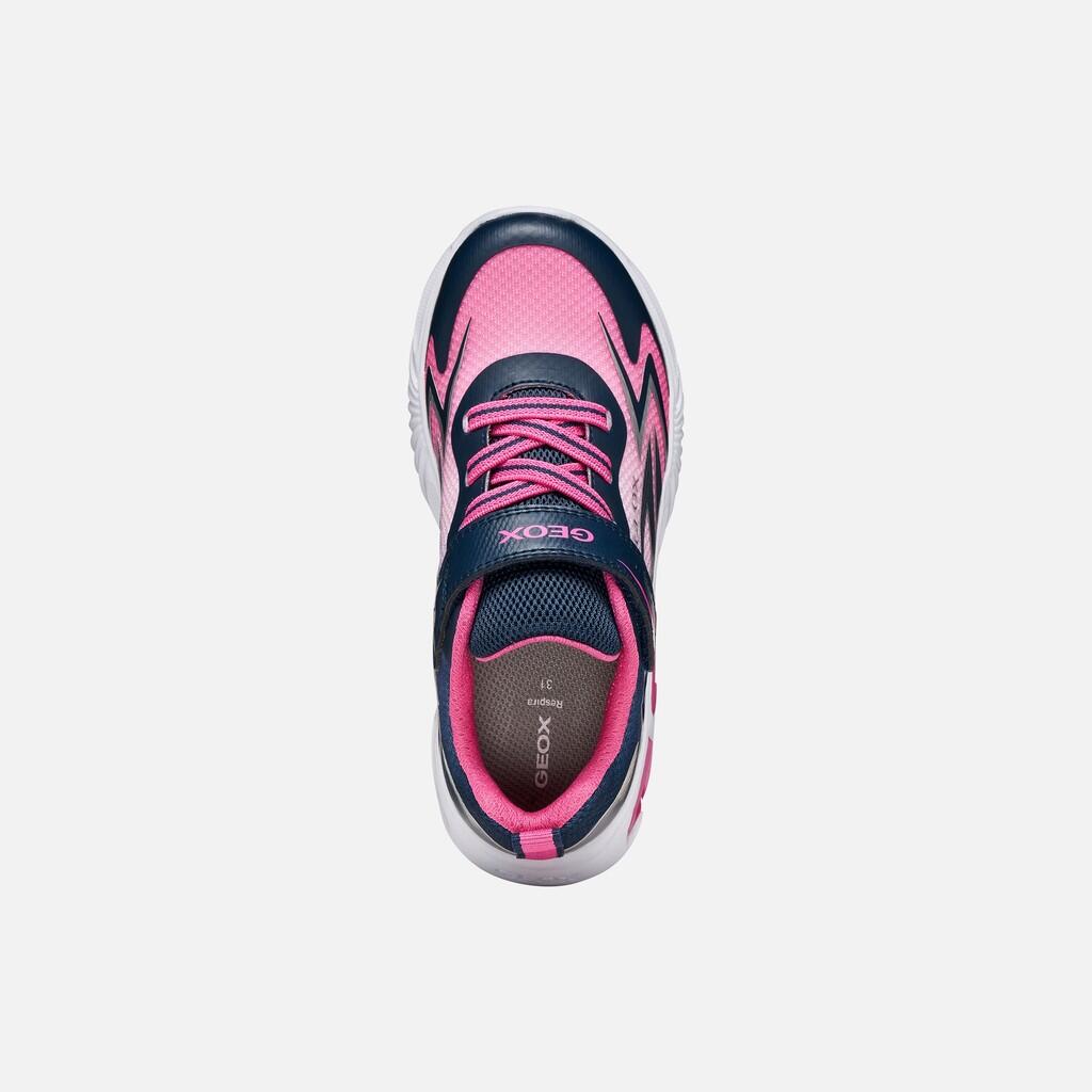 Baskets Fille J ASSISTER GIRL Bleu Marine/Fuchsia 6/7