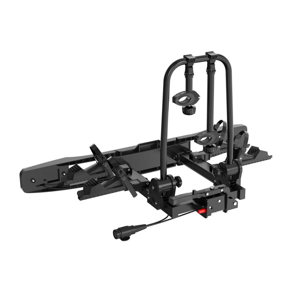 Suporte de bicicletas para engate 2 bicicletas 60 kg dobrável com LED 5/8