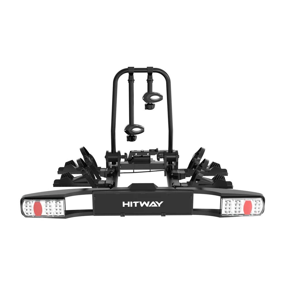 Suporte de bicicletas para engate 2 bicicletas 60 kg dobrável com LED 3/8
