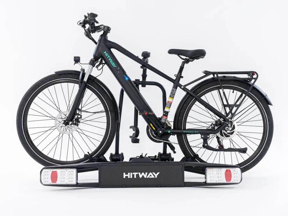 Suporte de bicicletas para engate 2 bicicletas 60 kg dobrável com LED 2/8
