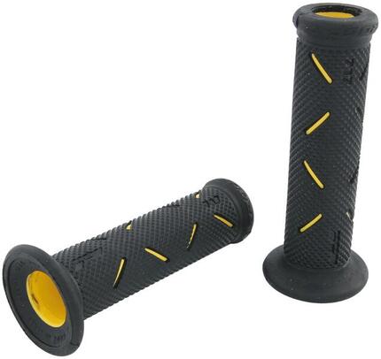 Poignées Progrip 717 Road ouvertes noires/jaunes 122 mm