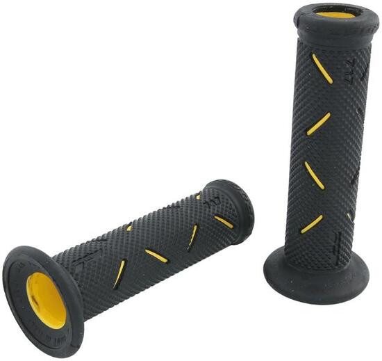 Poignées Progrip 717 Road ouvertes noires/jaunes 122 mm