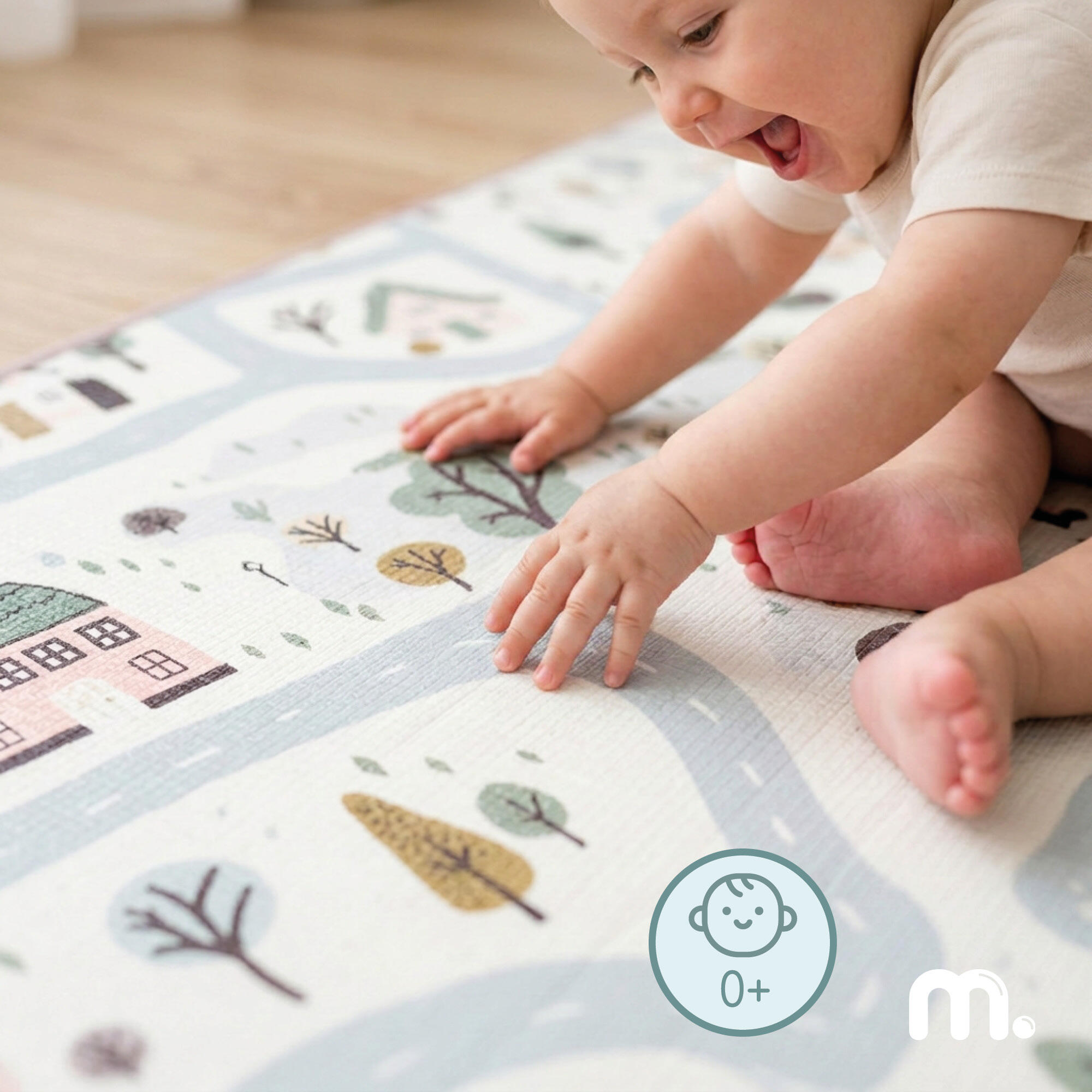 Baby speelkleed - XPE-schuim 1,5 cm - Dubbelzijdig - Beige zand 8/10