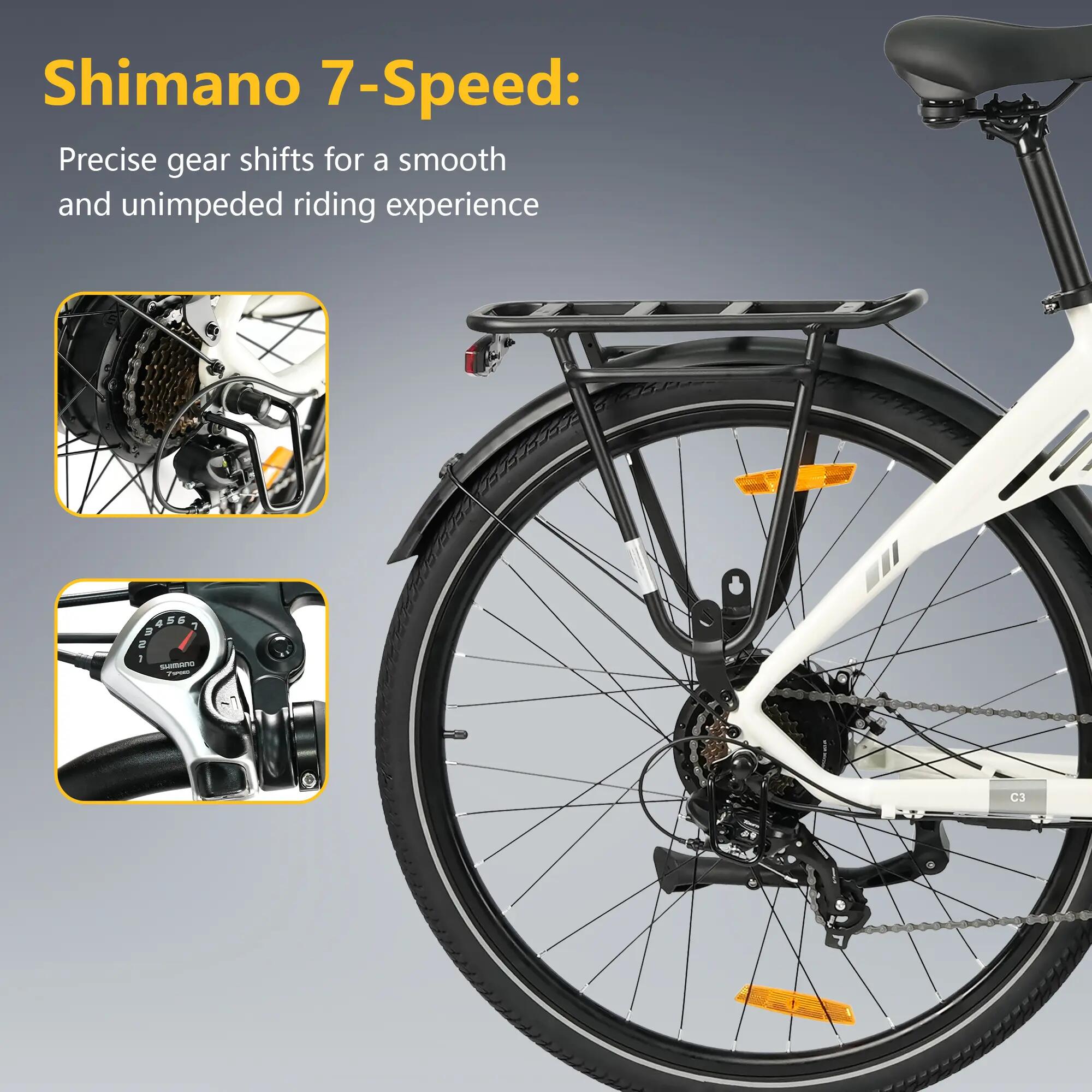 Bicicleta elétrica para adultos TTGO C3SE Bateria 36V18Ah Motor 250W 8/15