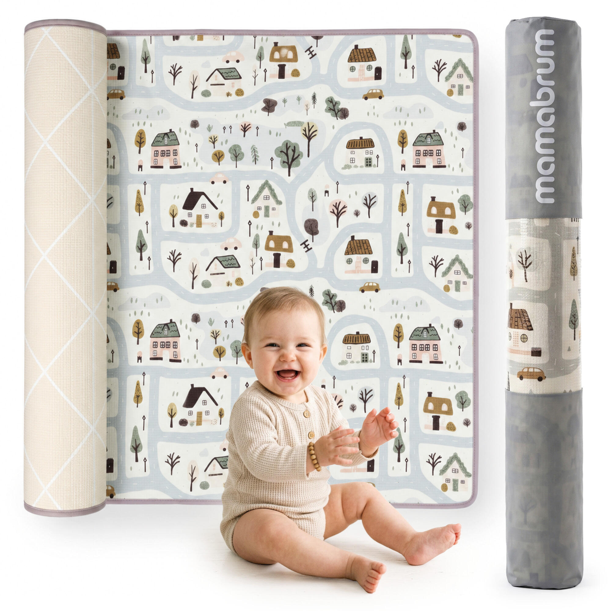 Baby speelkleed - XPE-schuim 1,5 cm - Dubbelzijdig - Beige zand 2/10