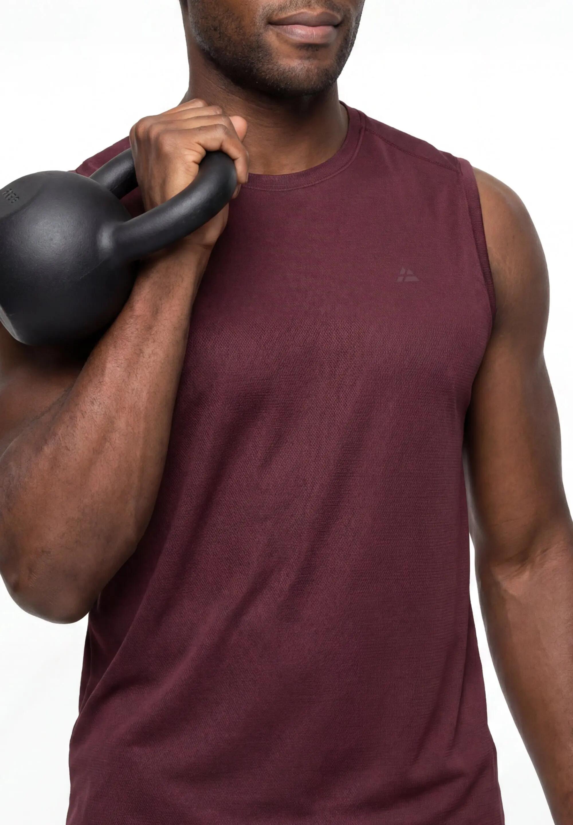 Débardeur de running mesh léger homme polyester recyclé Polygiene 4/5
