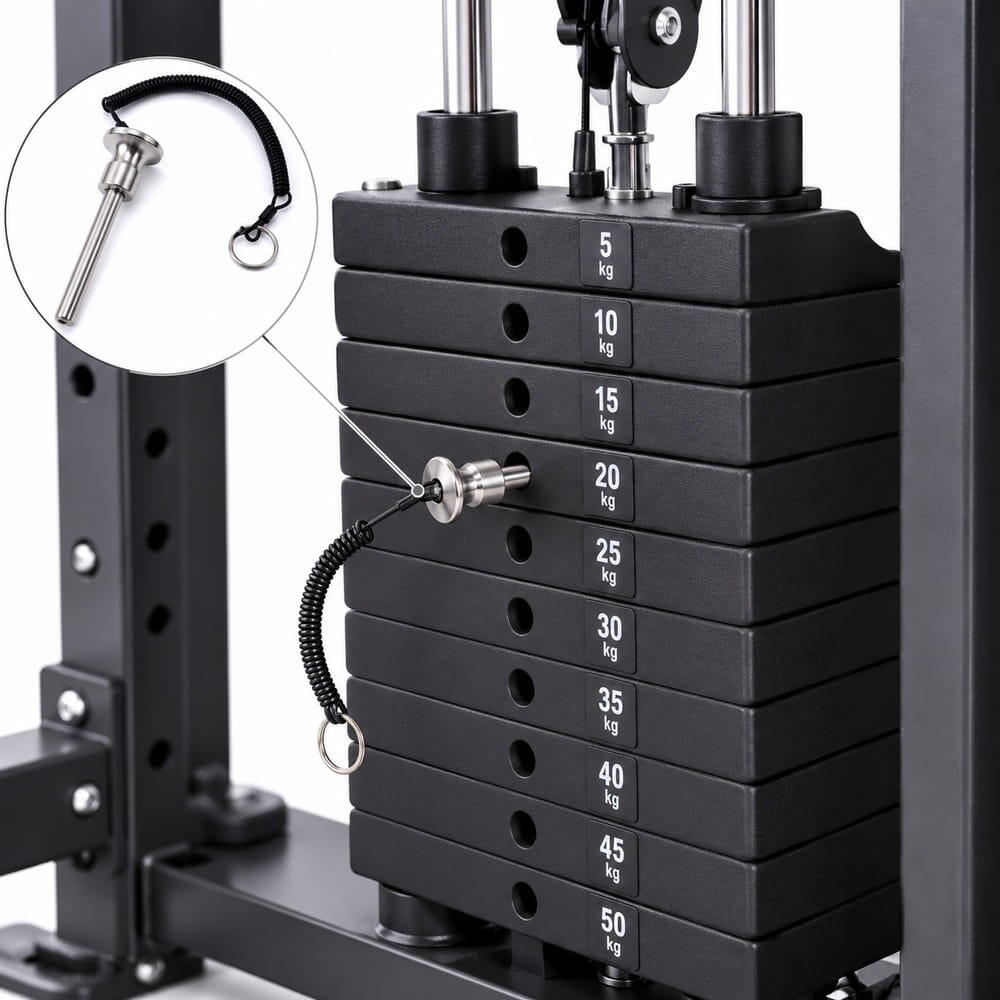 Pin para Placas Imantado Plata 10×105 mm para Máquinas de Musculación 3/3