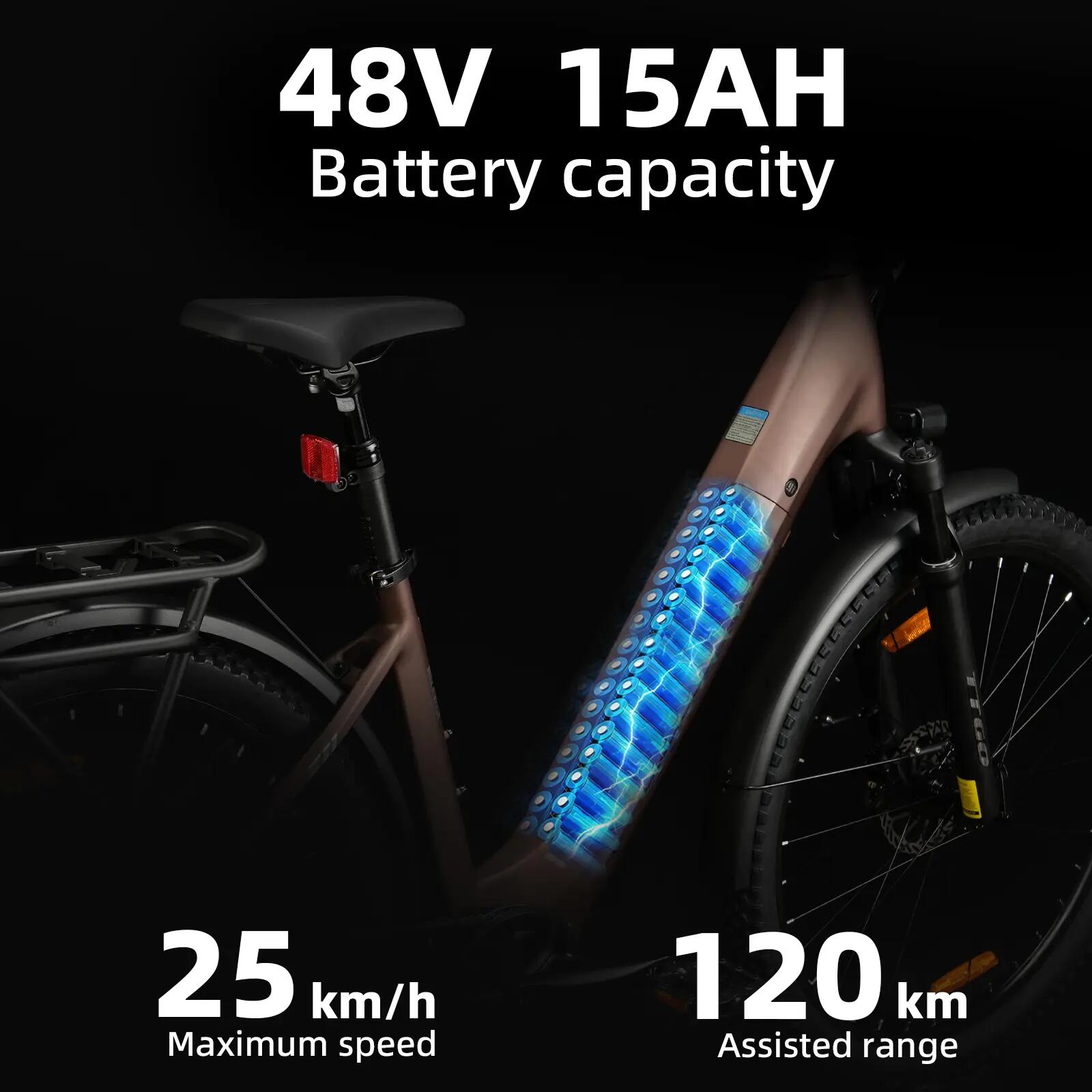 TTGO Z3 27,5-calowy elektryczny rower miejski z silnikiem 250 W, 7 biegów 4/7