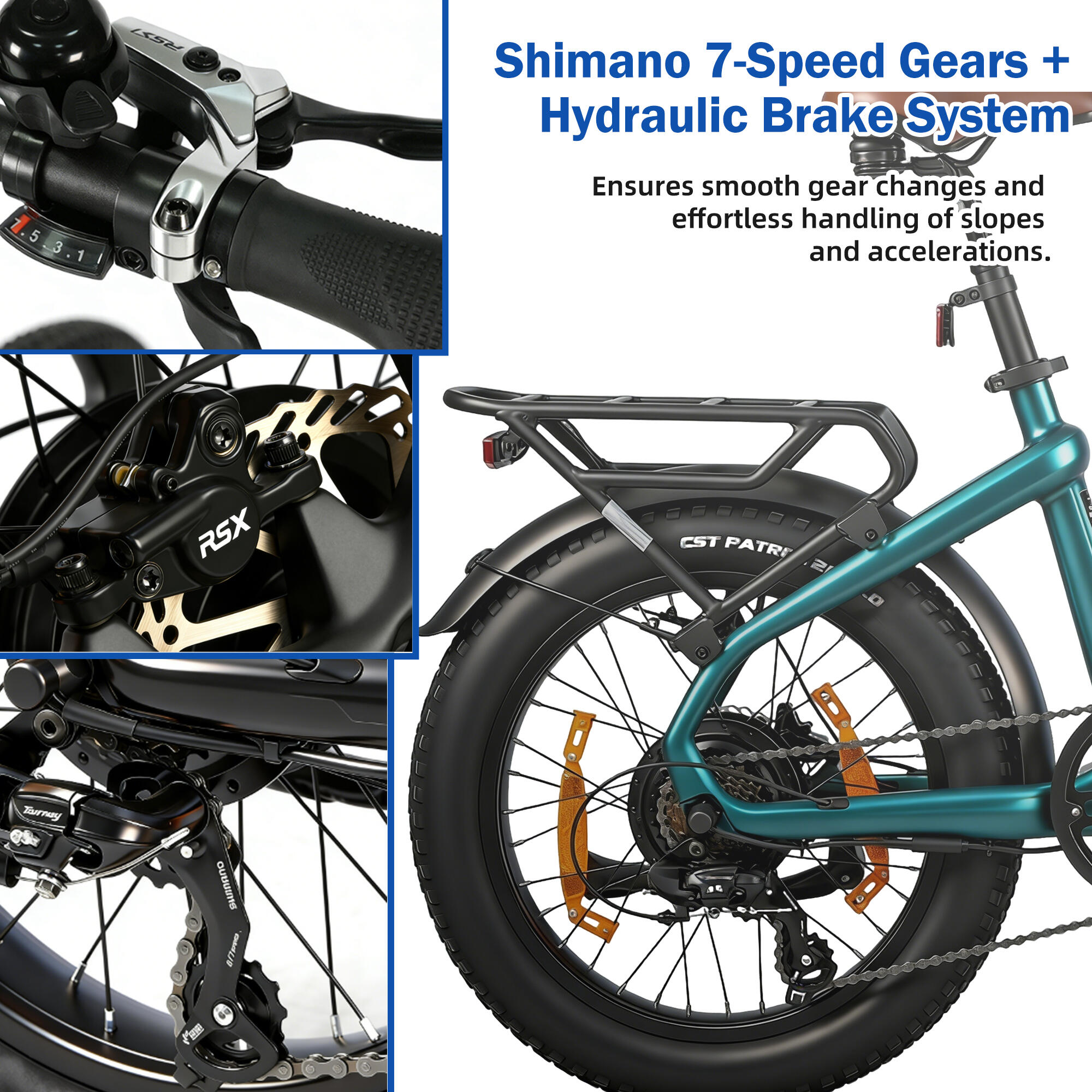 TTGO F8 Pedelec City EBike, 7-biegowa skrzynia biegów 3/7