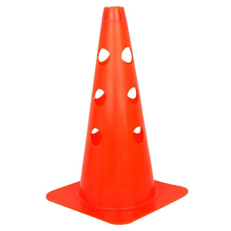 Set 5 gardulete Sportech: 10 conuri 38 cm portocalii, 5 bastoane 100 cm galbene