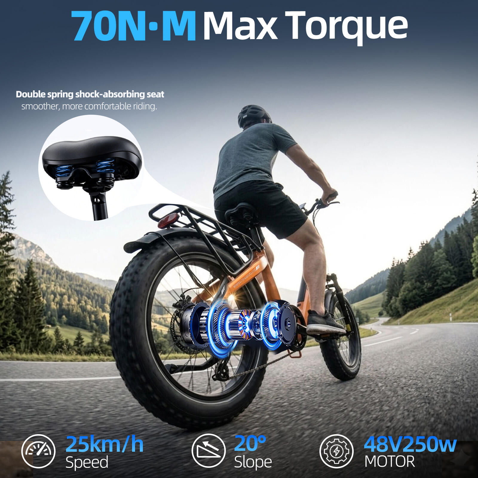 Elektrische fiets voor volwassenen TTGO F6 Boost batterij 48V18Ah motor 250W 8/15
