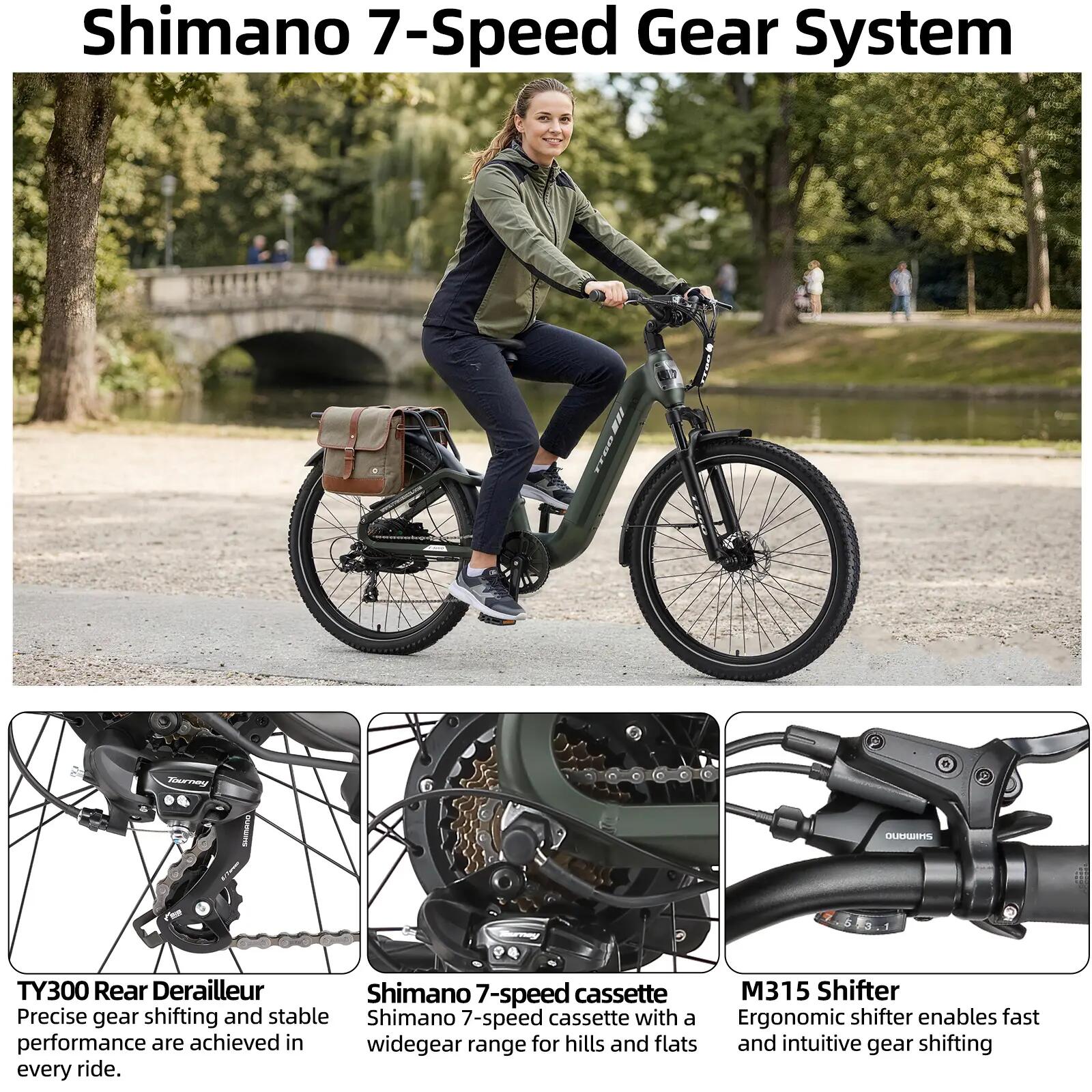 Bicicleta elétrica para adultos TTGO E-SUVO Bateria 48V15Ah 8/15
