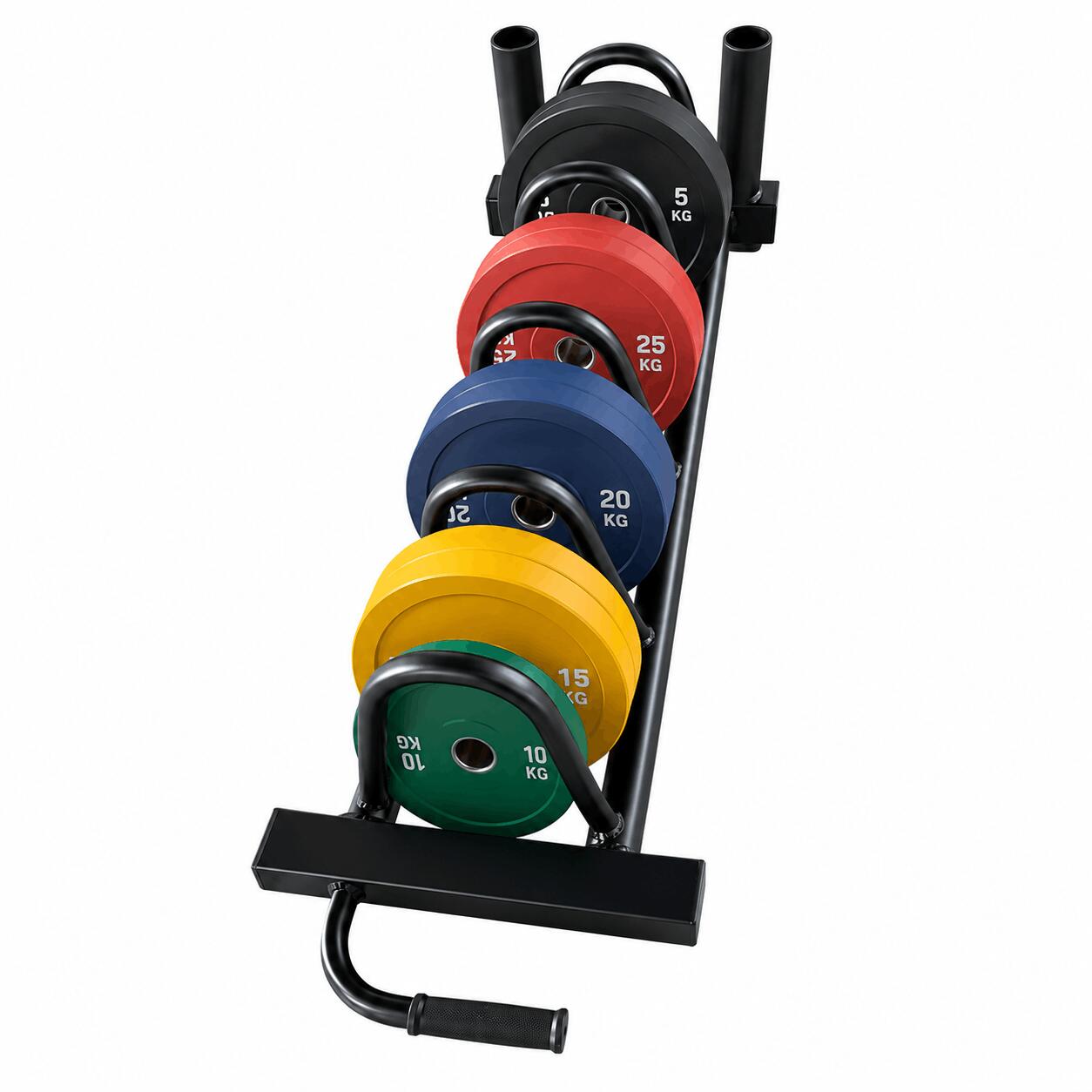 Suporte de chão para discos olímpicos com porta barras Viok Sport | Organizador 2/3