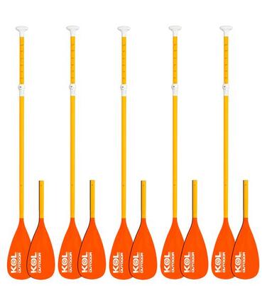 Pack 5 Pagaies SUP + Pagaie Kayak 2-en-1 Aluminium Réglables Mangue