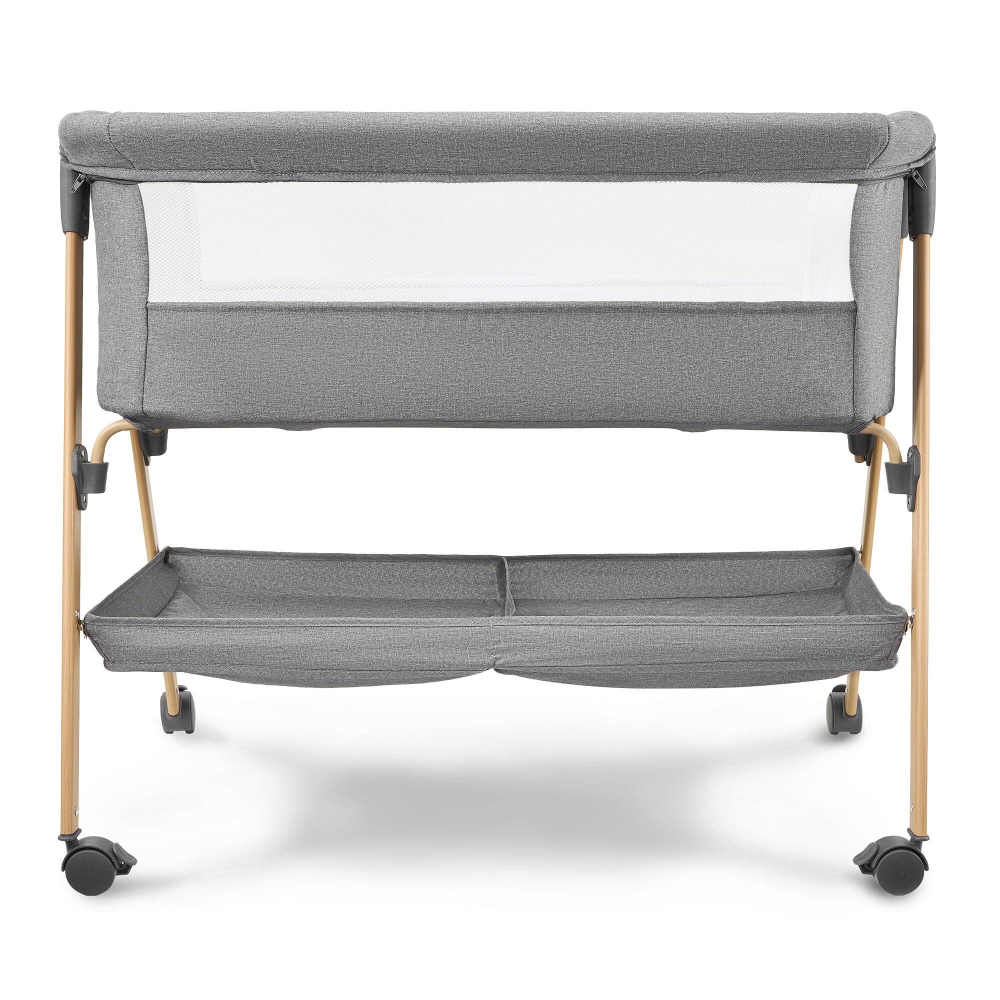 Cuna plegable - puericultura - unisex - plegable, ligera - gris 9/10