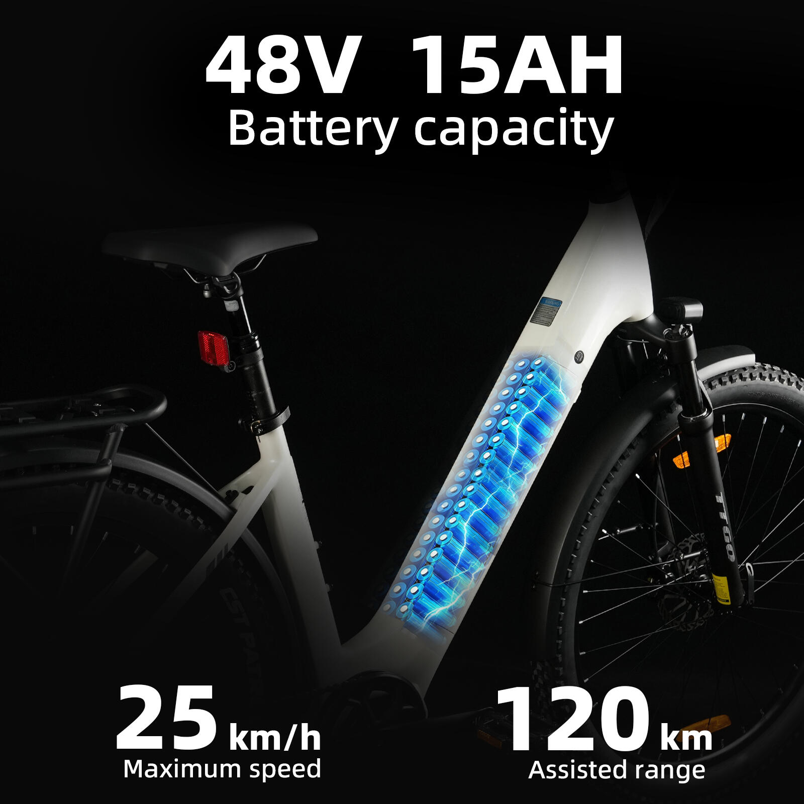 Stadt-Elektrofahrrad TTGO Z3 250W Motor 48V 15Ah Akku 27,5" Reifen 6/10