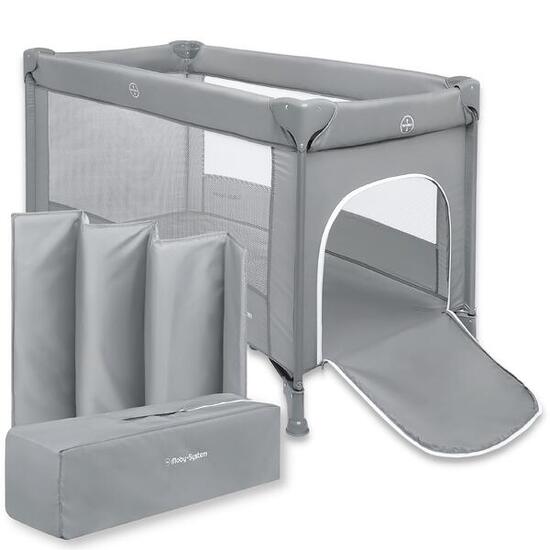 łóżeczko turystyczne – unisex – 2 poziomy, materac 60x120