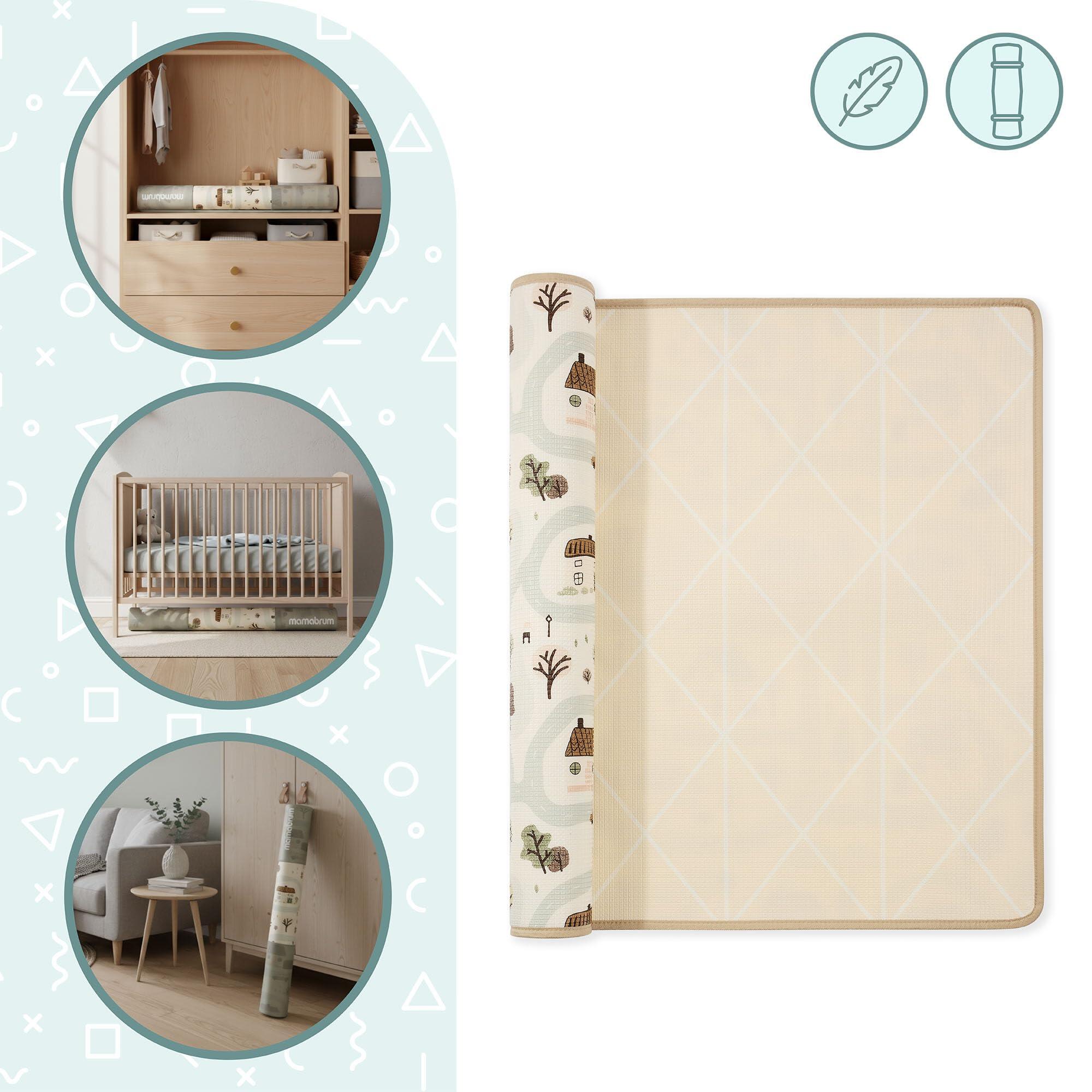 Tapis de jeu réversible - Éveil - Mixte - Mousse XPE, 180x120 cm - Beige sable 7/9