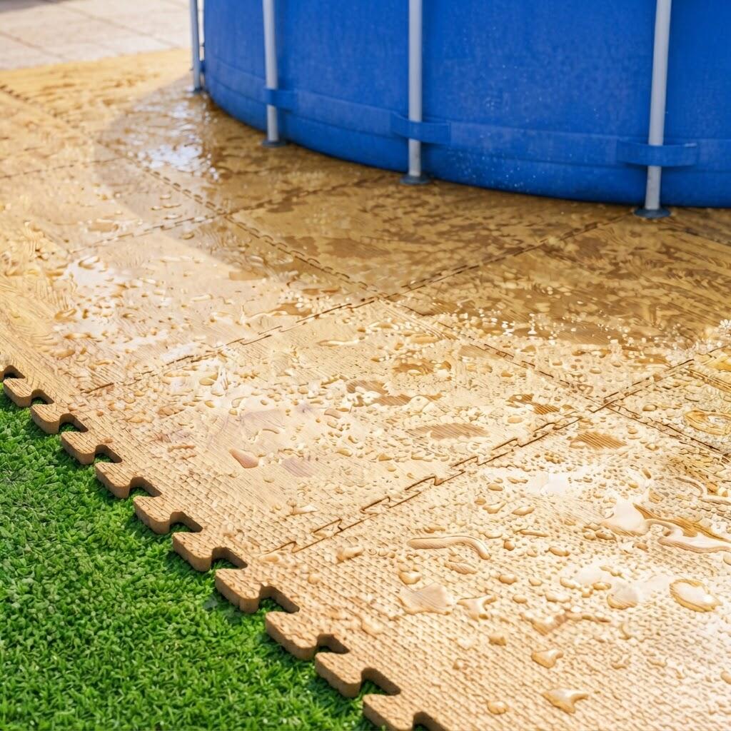 Manta Protectora de Suelo para Piscina 60x60 cm (4 und) | Madera 2/3