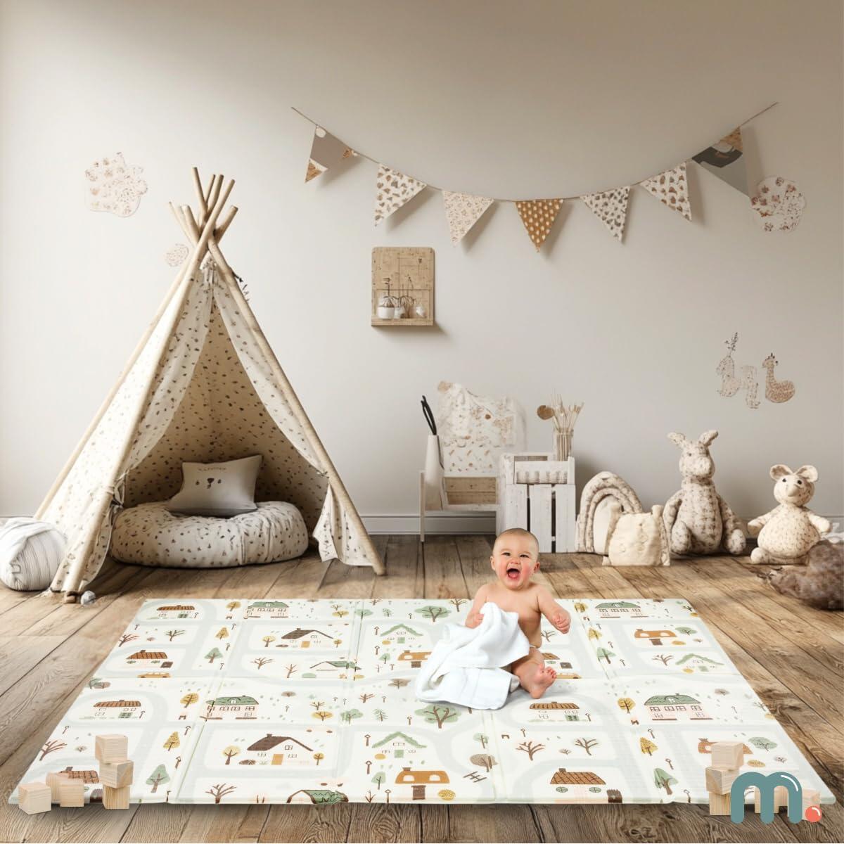 Speelkleed - Spelletjes - Unisex - Opvouwbaar, dubbelzijdig, XPE - Beige 2/9