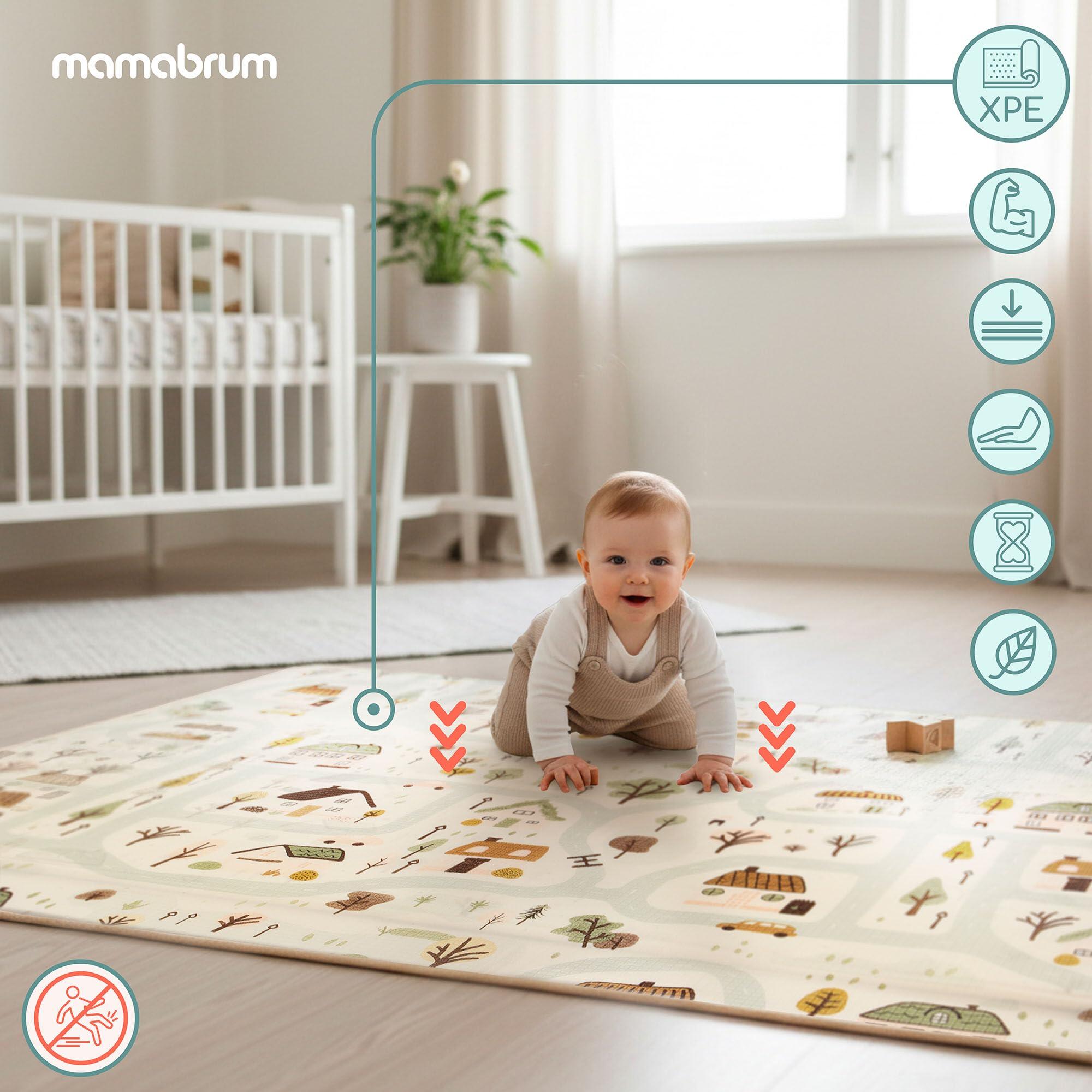 Tapis de jeu réversible - Éveil - Mixte - Mousse XPE, 180x120 cm - Beige sable 3/9
