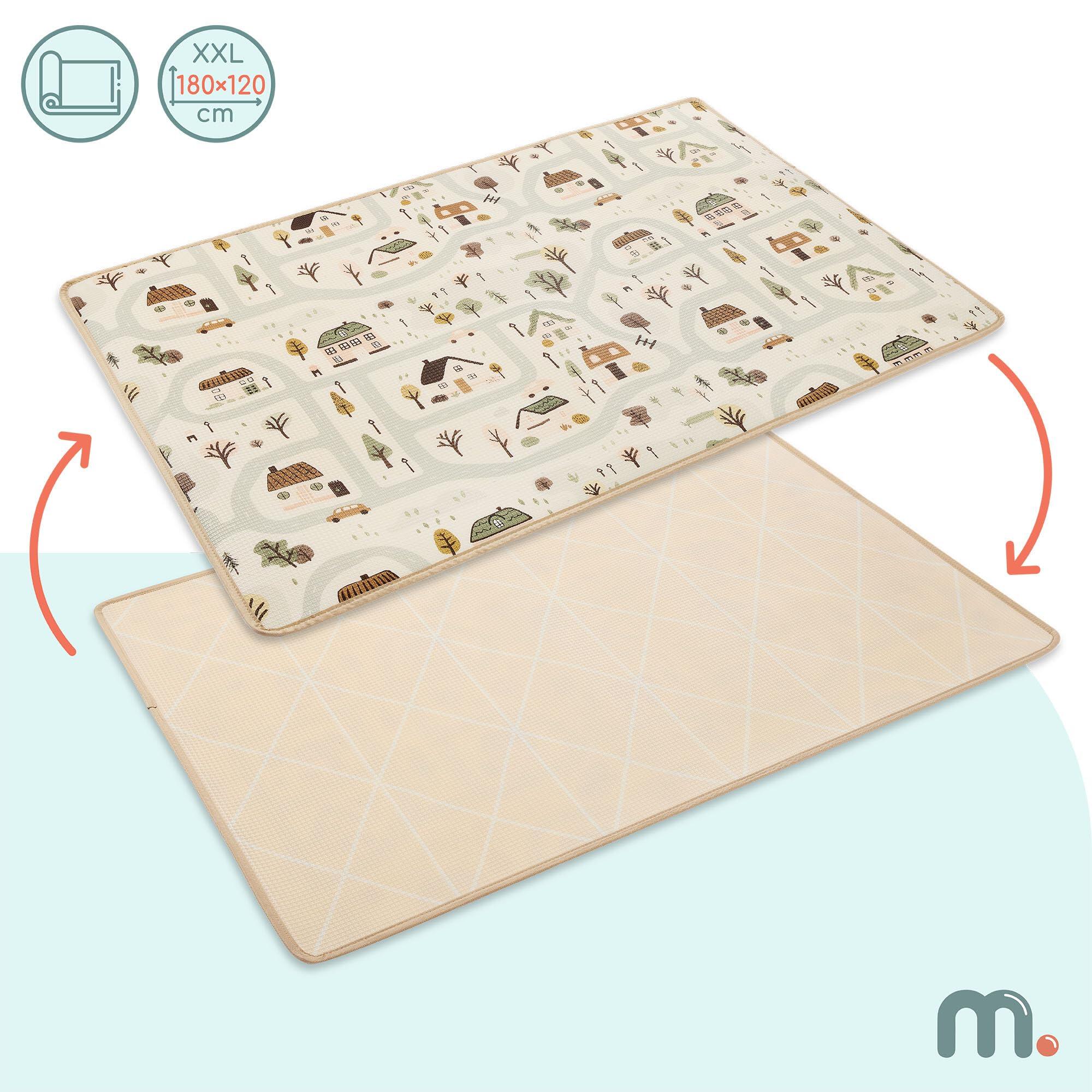 Tapis de jeu réversible - Éveil - Mixte - Mousse XPE, 180x120 cm - Beige sable 2/9