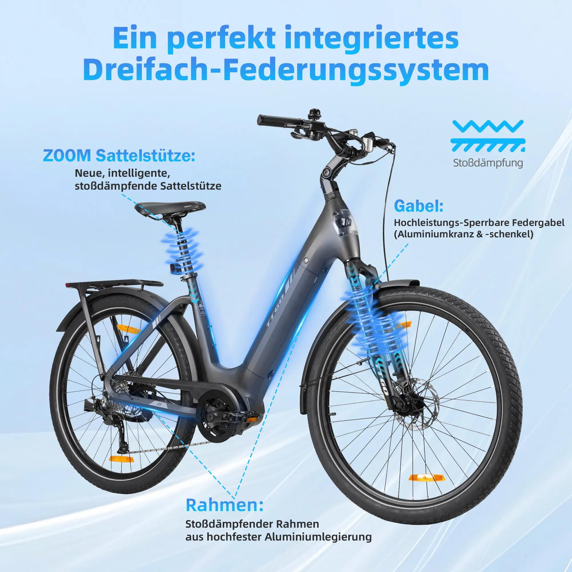 TTGO Z5 27,5-calowy rower miejski z silnikiem środkowym o mocy 250 W 6/7
