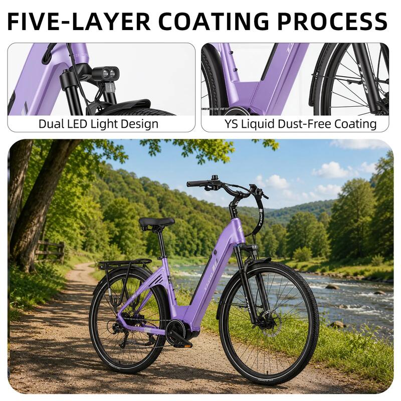 Bicicletă electrică TTGO C7 SE pentru femei cu baterie de 36V 18Ah