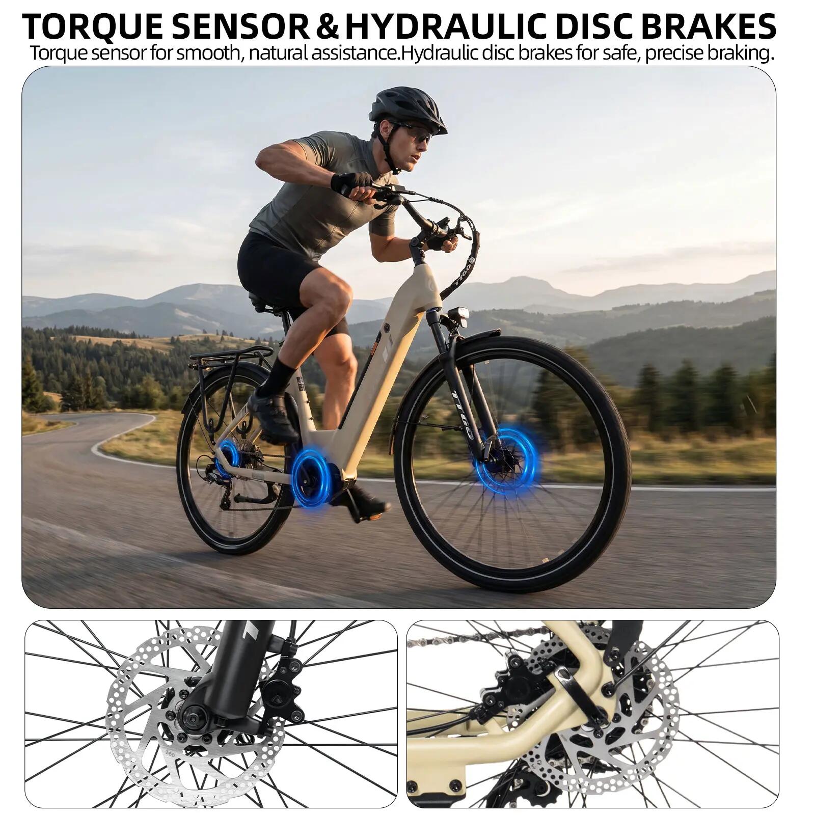Elektrofahrrad für Erwachsene TTGO C7SE Akku 36V18Ah Reifen 28 Zoll 9/15